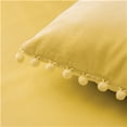 thumbnail image 3 of Phantoscope Christmas holiday Decorative Throw Pillow Set, Pom Pom Velvet Series Covers with inserts, 12" x 20", Yellow and Off White, 2 Pack, 3 of 6