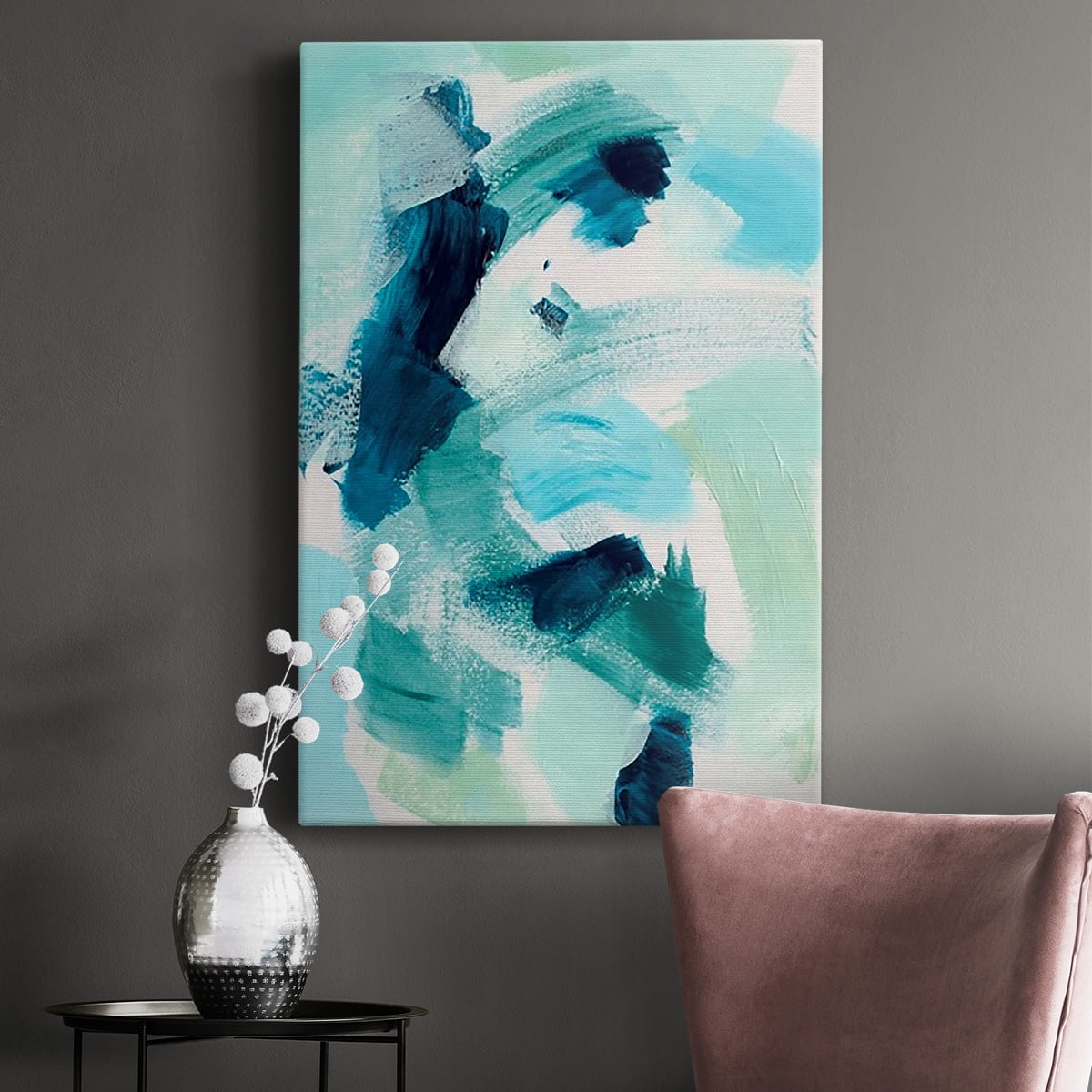 Teal Composition I Premium Gallery Wrapped Canvas - Ready to Hang