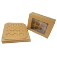 thumbnail image 6 of Mombake Kraft Cupcake Boxes Hold 12 Disposable Muffin Containers with Inserts and Transparent Window, 6-Pack, 6 of 7