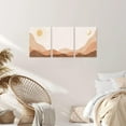 thumbnail image 5 of Boho Wall Art Set of 3, Framed Canvas Wall Art Sun Moon Rising on the Mountain Geometric Nature Illustrations Line Art Wall, Mid-Century Modern Prints, Office, 12"x16" Watercolor, 5 of 6