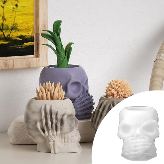 BotaniNest Halloween Decorations Halloween Epoxy Resin Silicone Resin 3D Penholder Silicone DIY Halloween Decorative Flowerpot Jewelry Storage Mould Soap Plaster Casting Holiday