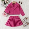 thumbnail image 2 of Ketyyh-chn99 Girls Clothes Toddler Baby Girl Outfits Fall Clothes Flared Princess Dresses 2PCS Set Hot Pink,7Y, 2 of 5