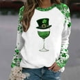 thumbnail image 5 of Funny St Patricks Day Shirt Women Four Leaf Clover Heart Print Shirts Crewneck Long Sleeve Pullover Green Party Tops St Patricks Sweatshirt, 5 of 5
