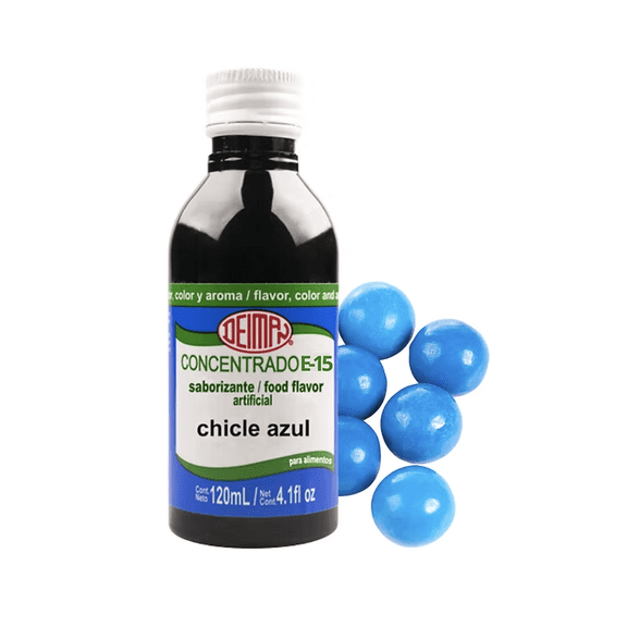 Deiman Blue Chewing Gum Concentrate Flavor and Color 4 fl oz (120 mL)- for ice cream, beverages, low temperature baking, icing and dairy products