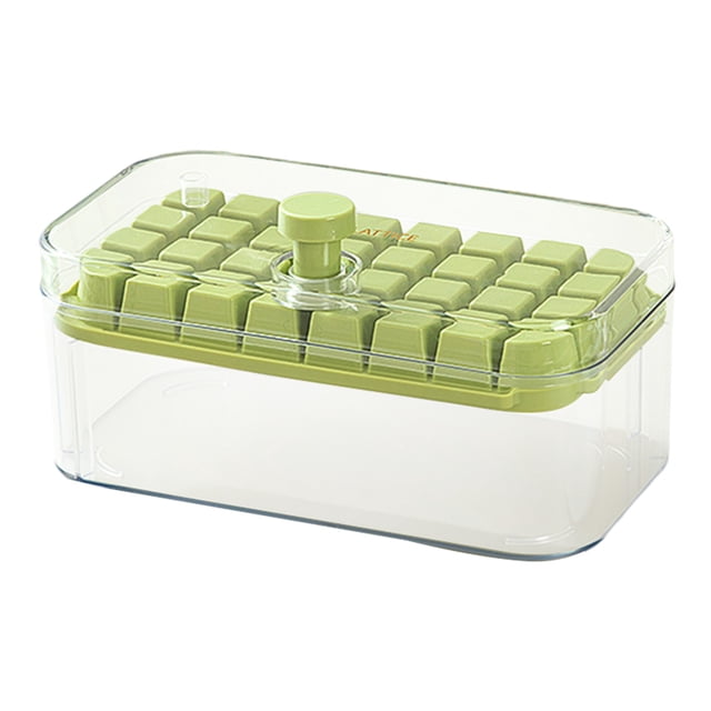 Ice Cube Tray,Food Storage Containers,Ice Trays, Ice Cubes Tray with Lid and Bin,32 Pcs Ice Cubes Molds with Ice,Easy Release & Save Space, Ice Cubes Storage Container Set,Ice Cube Trays