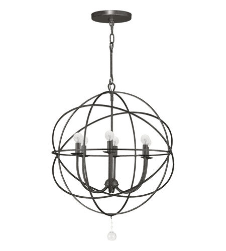Creatgeek Industrial Globe Chandelier with 15 Ft Plug in Cord Metal Hanging 