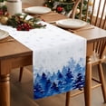 thumbnail image 2 of Burlap Table Runner 72 Inches Long,Watercolor Blue Christmas Tree Non-Slip Kitchen Table Runners for Dining Room Everyday Use Party Table Decorations Winter Snowflake, 2 of 9