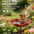 Handmade Metal Flower Garden Stake with Bird Bath & Pollinator Water ...