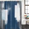 thumbnail image 2 of Blue Grey Bathroom Shower Curtains with 12 Hooks Polyester Waterproof Shower Curtain for Stalls and Bathtubs Contemporary Simple Abstract Art Decorative Bathroom Privacy Curtain 36x72 Inches, 2 of 9