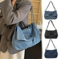 thumbnail image 2 of BVXEEP Gym Bag, Travel Duffle Bag, Denim Bag Fashionable Large Capacity Chain Shoulder Bag Quality Texture Women Bag, 2 of 7