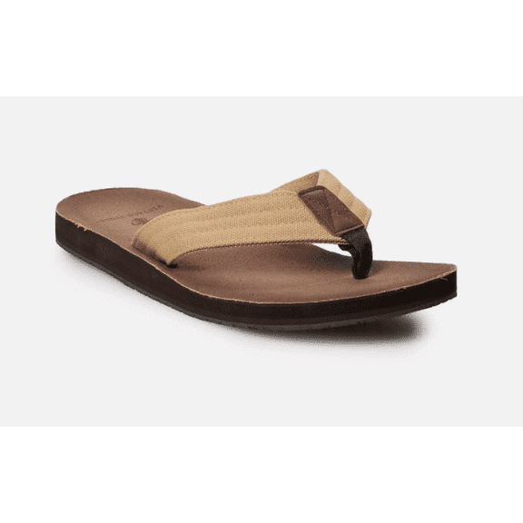 Vintage Stone Men's Slip-Resistant Flip-Flop Sandals, Brown, Large (10-11)