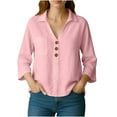 thumbnail image 2 of Ounisa Button Down Shirt for Women Collared Office Work Blouses Long Sleeve Shirts with Pocket Shirts, 2 of 6