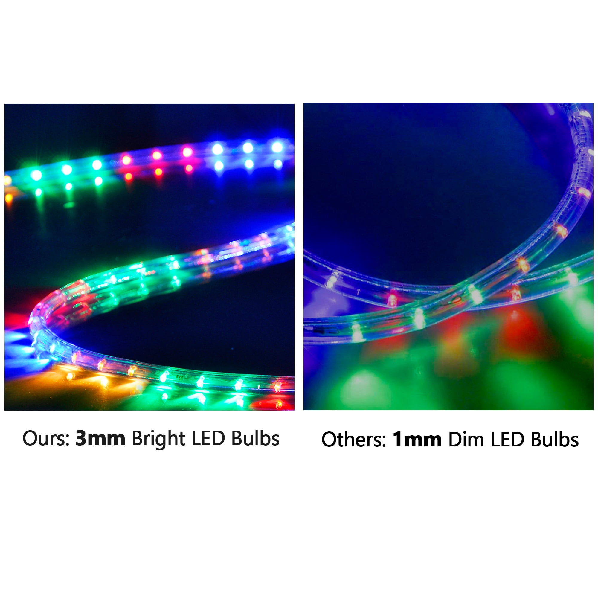 DELight 150Ft Rope Lights 1620 LED Outdoor String Lights Cuttable 2 Wire Waterproof Decorative RGBY Lighting for Deck Patio Backyards Garden Halloween Christmas Decorations