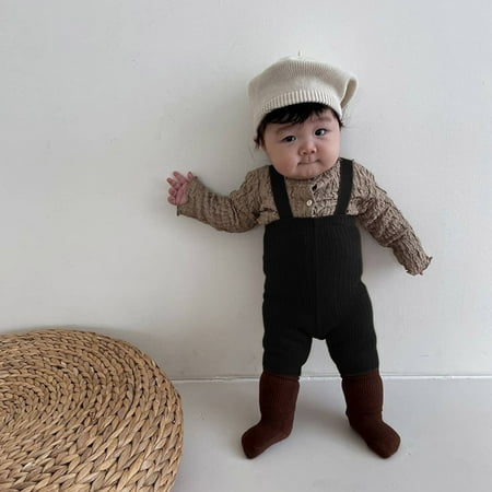 

Baby Newborn Infant Girls Boys Solid Ribbed Cotton Summer Autumn Romper Jumpsuit Clothes