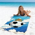 thumbnail image 4 of shyuyusa Soft Absorbent Football Pattern Beach Towel, Foldable Lightweight Bath Cloth for Swimming Training, Multifunctional Outdoor Leisure and Home Use, 4 of 7