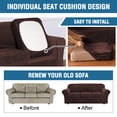 thumbnail image 5 of TOPCHANCES 3-Piece Velvet Plush High Stretch Sofa Cover Slipcover, With Separate Cushion Covers (Brown , Loveseat/2-seater), 5 of 7