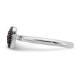 thumbnail image 3 of 925 Sterling Silver Created Ruby Heart Stackable Ring Love Birthstone July Gemstone, 3 of 7