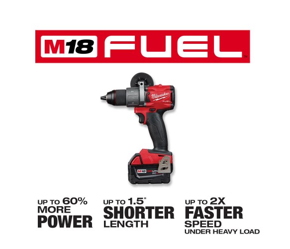 Milwaukee M18 FUEL 18-Volt Lithium-Ion Brushless Cordless Hammer Drill and Impact Driver Combo Kit (2-Tool) with Two 5Ah Batteries