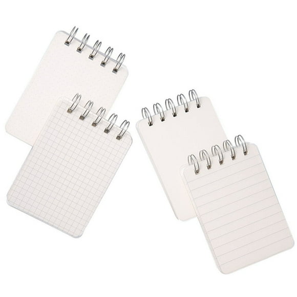 LEEYNEER 4 Pcs Très Mini Bloc-Notes Flash Cartes de Notes Pastel Index à Spirale Bloc-Notes Détachable Étudiant