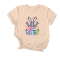 thumbnail image 2 of VBTAPA Easter Shirts for Women Cute Floral Bunny Easter Eggs Graphic T Shirts Spring Outdoor Tops Casual Sports Tee Sales of the Day Khaki M, 2 of 4