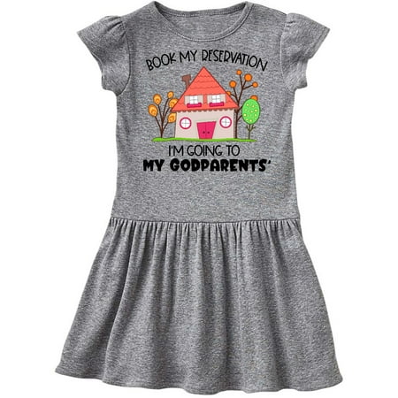 

Inktastic Book my Reservation! I m Going To My Godparents - House Gift Toddler Girl Dress