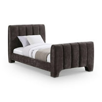 Meridian Furniture Camila Brown Chenille Fabric Twin Bed