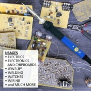 USTOP Soldering Iron Kit Electric 60W 110V Adjustable Temperature Soldering Gun Welding Tools, 5pcs Replacement Tips and Solder Wire Tube (Basic)