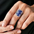 thumbnail image 2 of AeraVida Stripe Line Zig-zag Blue Lapis .925 Silver Ring-8, 2 of 8