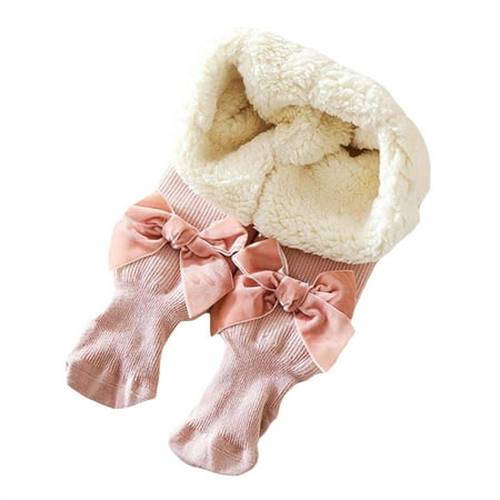 

Sunisery Toddler Baby Girls Knitted Pantyhose Bowknot High Waist Ribbed Leggings Trousers Autumn Winter Warm Tights