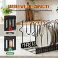 thumbnail image 4 of Expandable Pot Lid Organizer for Cabinet, 12"-23" Adjustable Pots & Pans Lid Rack with 8 Dividers, Under Cabinet Storage for Bakeware, Cutting Boards & Lids, Black, 4 of 8