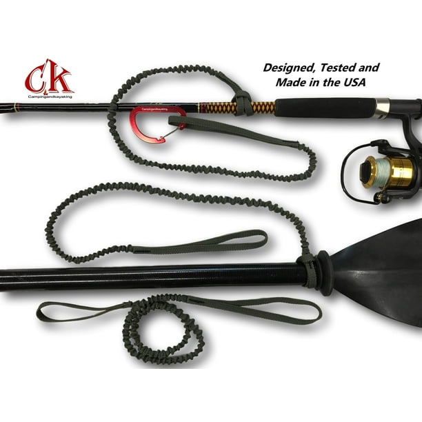 CK Kayak Paddle Leash Set, 3 Gear Leashes and a Carabiner. Use for Rod Leash, Paddle Leash