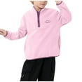 thumbnail image 2 of WMTBSRSW Boys Fleece Half Zip Sweatshirts Fashion Quarter Zipper Long Sleeve Pullover Tops Winter Warm Casual Tops with Pockets 9 Years, 2 of 7
