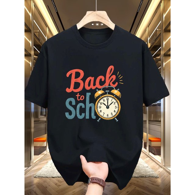 Back to School Graphic T-Shirt - Casual Cotton Tee with "Back to Sch" Design, All-Season Comfort, Machine Washable, Perfect for Students & Casual Attire, Everyday Tshirt | Machine Washa