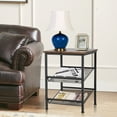 thumbnail image 2 of Costway 3-Tier Industrial End Side Table Nightstand W/2 Adjustable Shelves Rustic Brown, 2 of 10