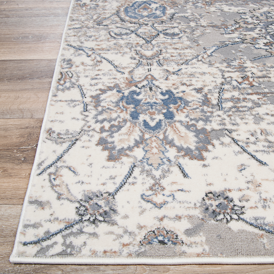 Couristan Brocatelle Oglive Silver-Cream Runner Rug