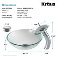 thumbnail image 5 of KRAUS Crystal Clear Glass Bathroom Vessel Sink and Waterfall Faucet Combo Set with Matching Disk and Pop-Up Drain, Chrome Finish, 5 of 8