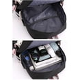 thumbnail image 2 of Mochila Bolsa para computadora portátil Mochila escolar Mochila con carga USB y puerto para auriculares (negro y rosa) A -, 2 of 2