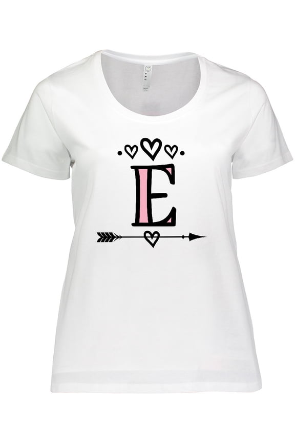 Letter E Monogram Tribal Arrow Women's Plus Size T-Shirt