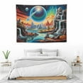 thumbnail image 3 of ONETECH Galaxy Tapestry Trippy Planet Tapestry Waterfall Landscape Tapestry Fantasy Mountain Wave Wall Tapestry Mysterious Neon Plants Wall Hanging for Room, 3 of 7