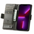 thumbnail image 4 of SaniMore Magnetic Clasp Wallet Case for iPhone 14 Plus with Cash & Card Slots, RFID Blocking Soft TPU + PU Leather Shockproof Protective Cover with Folio Flip Kickstand Shell, Gray, 4 of 15