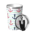 thumbnail image 2 of PAYOHTO Stripes and Anchors Insulated Stainless Steel Tumbler 12 oz Thermos Come with Straw Kids Leak-Proof Travel Mug Cup, 2 of 7