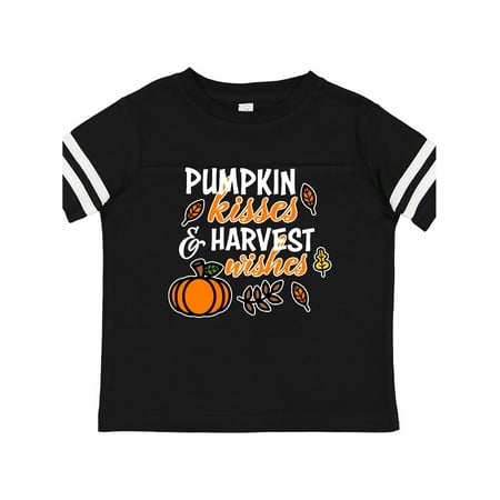 

Inktastic Pumpkin Kisses & Harvest Wishes with Pumpkin and Fall Leaves Gift Toddler Boy or Toddler Girl T-Shirt