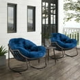 thumbnail image 6 of HONEY HOME Outdoor Papasan Rocking Chair, Oversized Indoor Rocking Chair with Cushion, Rattan Wicker Egg Chairs with Steel Frame, Porch Rocker Chairs Furniture for Garden Lawn Bedroom Living Room, 6 of 7