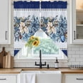 thumbnail image 6 of Navy Blue Christmas Swag Curtains for Kitchen/Bedroom/Living Room, Poinsettia Xmas Ball Berry Winter Scalloped Curtains 63 Inch Long, Window Swag Topper Curtains Valances 2 Panels Set 36"x63", 6 of 8