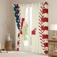 thumbnail image 3 of jejeloiu Letter L Blackout Curtain Set of 2,Vintage American Flag Baseball,52x84 Inch, 3 of 6