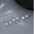 thumbnail image 4 of Solid 925 Sterling Silver Cubic Zirconia Stud Earrings for Women Teens Round CZ Stud Earrings 3 Pairs Stud Earrings Set Simulated Diamond Studs, 4 of 12
