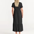 thumbnail image 5 of Womens Dresses Short Sleeve Summer Crewneck Swing Flowy Tiered Maxi Beach With Pockets Casual Dress Black XL, 5 of 8