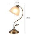 thumbnail image 2 of Frosted Glass Bedside Lamp European Style Rustic Living Room Bedroom Desk Table Lamp Reading Light, 2 of 5