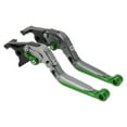 thumbnail image 1 of Palancas de freno y embrague cortas largas para Kawasaki ZX7R/ZX7RR 1989-2003, palanca de freno ajustable de motocicleta, aleación de aluminio, mango de titanio con extremo verde, 1 of 6