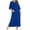 Blue, variant on Nursing Night Gown for Breastfeeding Spring Summer 3/4 Sleeve Crewneck Side Slit Zip Up Sleep Dress with Pockets Sleepwear